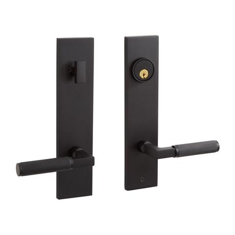 Satcher Brass Entrance Door Set - Lever Handle - Right Hand