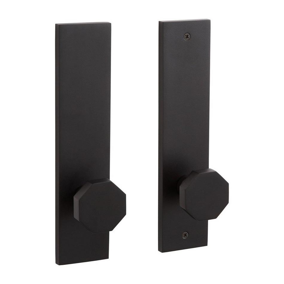 Ambrus Solid Brass Dummy Entrance Door Set - Octagonal Knob - Matte Black, , large image number 0