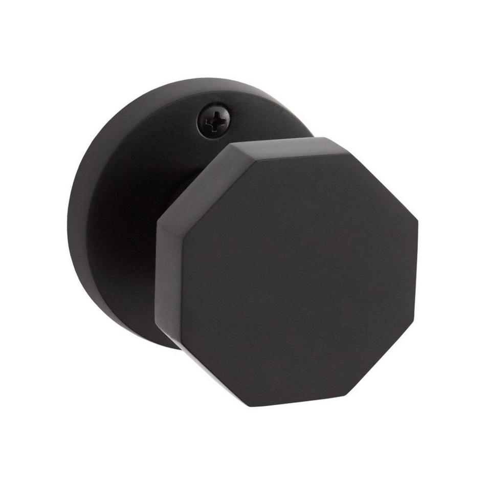 Ambrus Solid Brass Dummy Interior Door Octagonal Knob - No Backset - Matte Black, , large image number 0