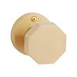 Ambrus Solid Brass Dummy Interior Door Octagonal Knob - No Backset - Satin Brass, , large image number 0