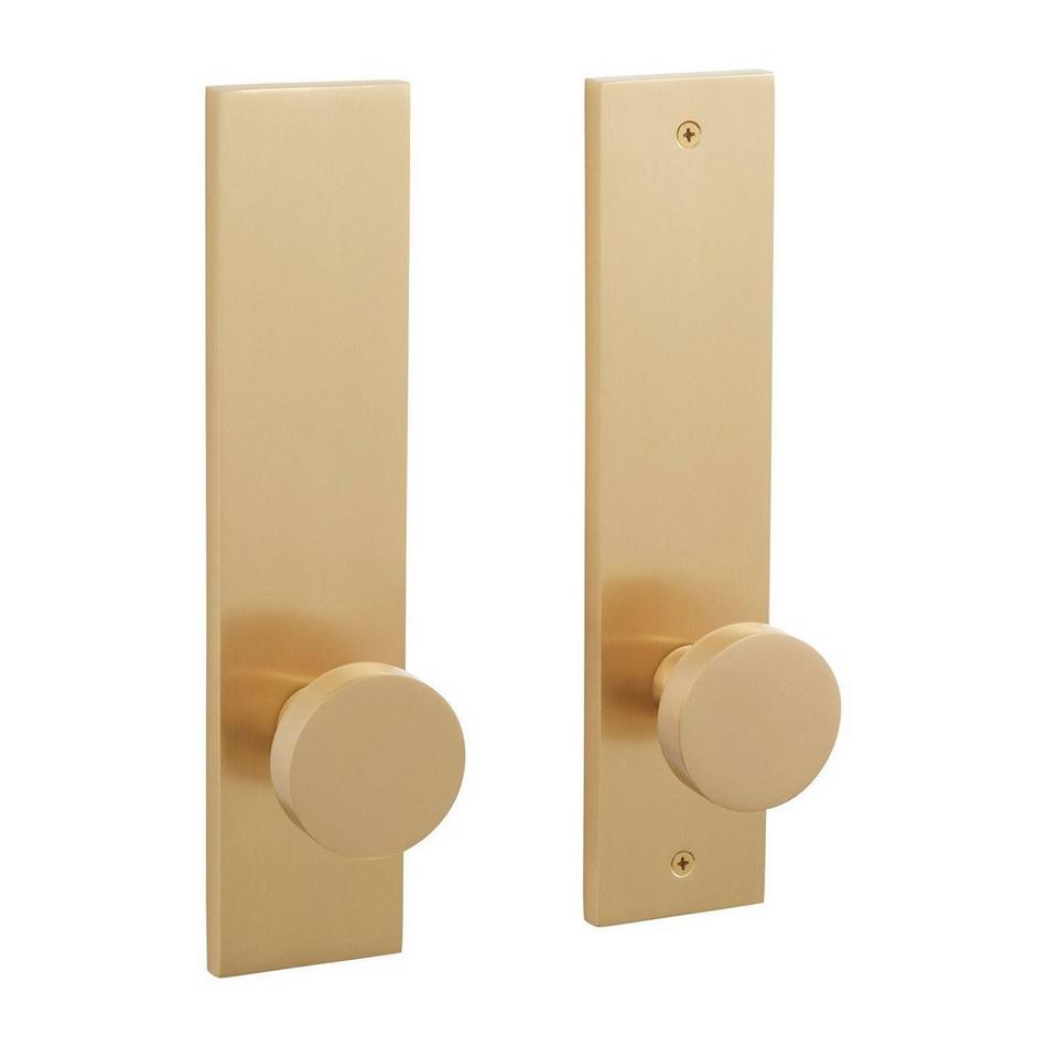 Moceri Solid Brass Dummy Entrance Door Plate - Knob - No Backset - Satin Brass, , large image number 0