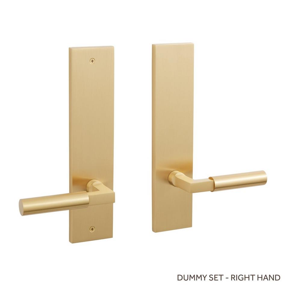 Tolland Solid Brass Dummy Door Knob Plate with Lever Handle
