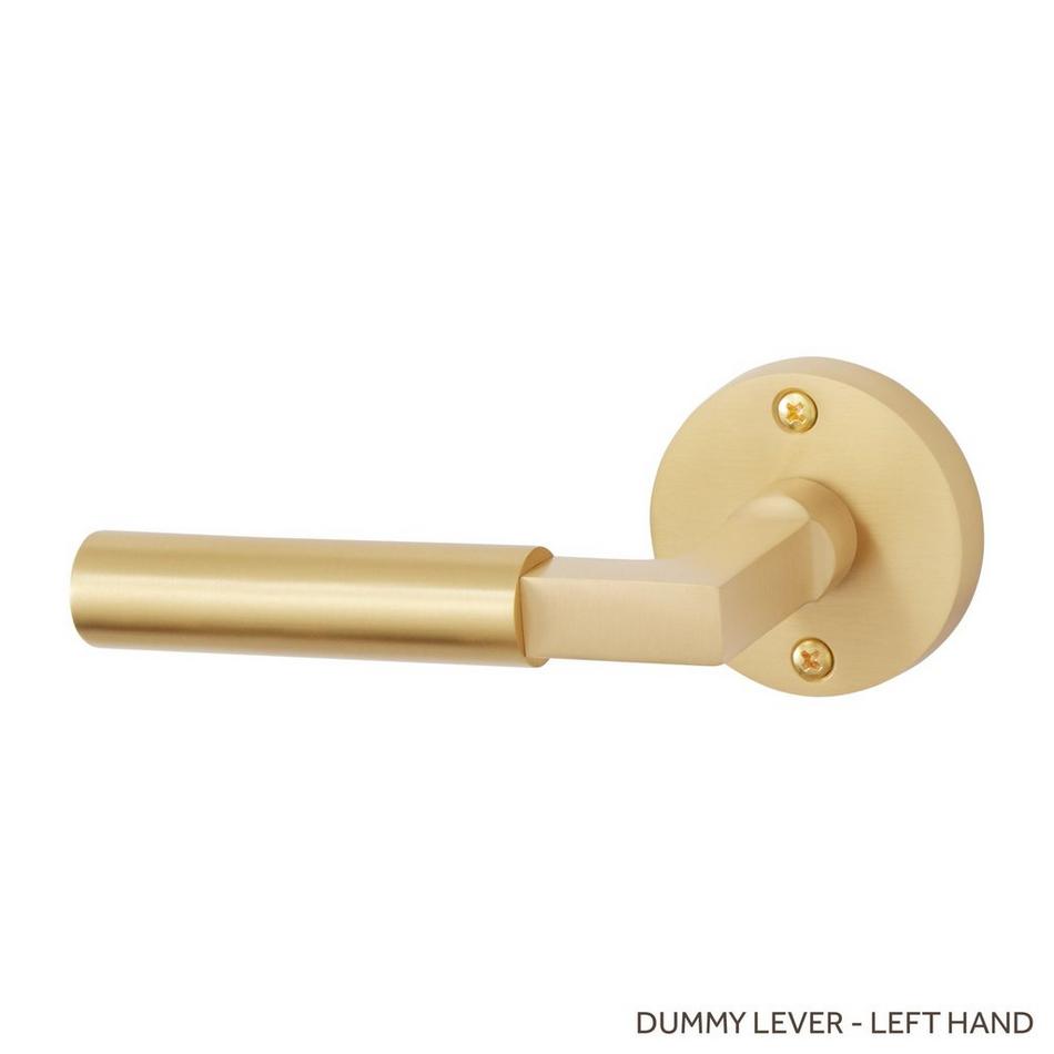 Brass Classic Hardware Collection - Single Dummy Melon Door Knob With  Regular Rose in Satin Brass by Emtek Hardware - 8050MN.HALF.US4