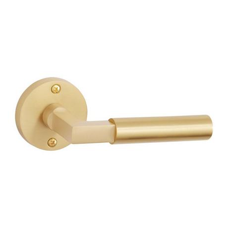 Tolland Solid Brass Dummy Door Knob Plate with Lever Handle