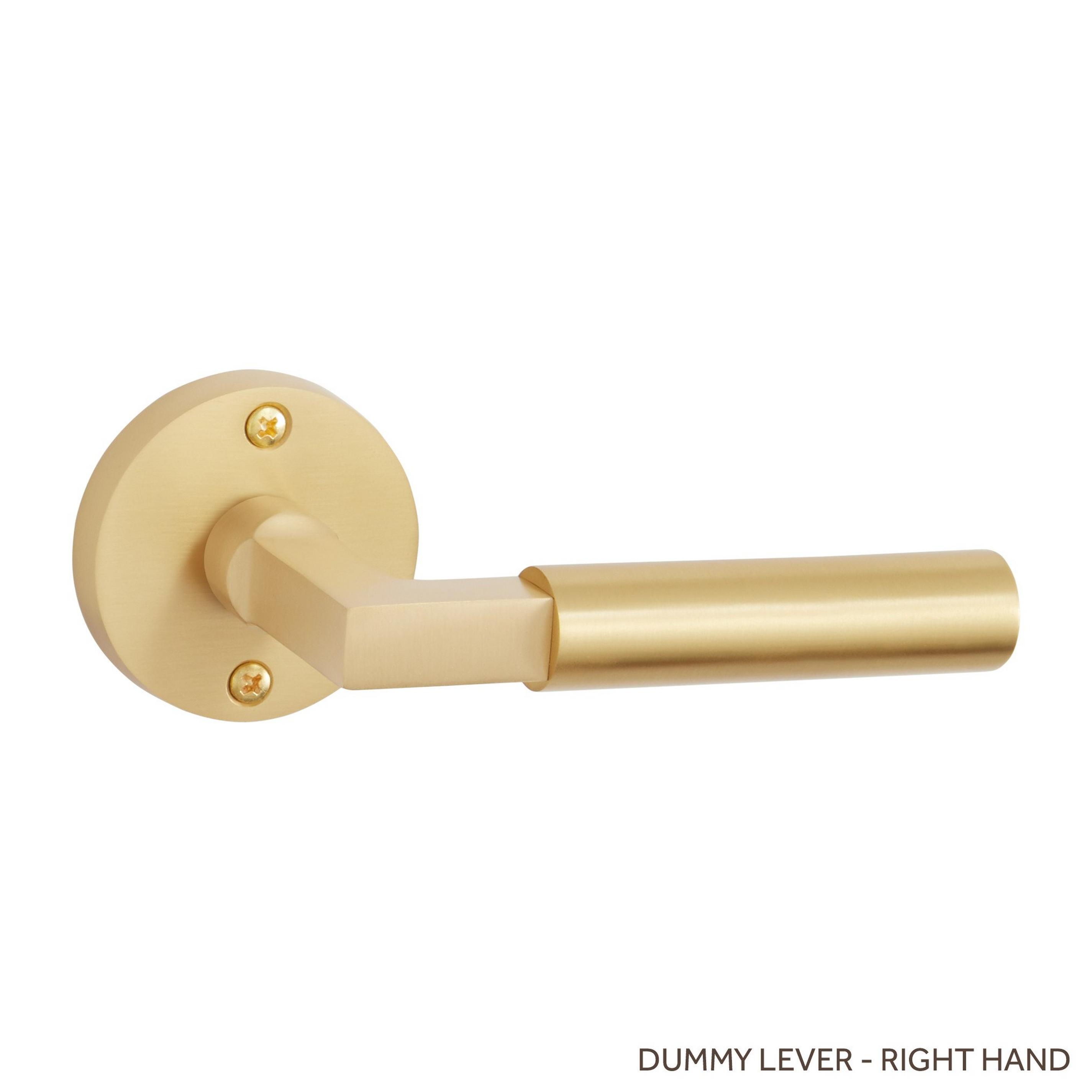 Tolland Solid Brass Dummy Door Knob Plate with Lever Handle Signature
