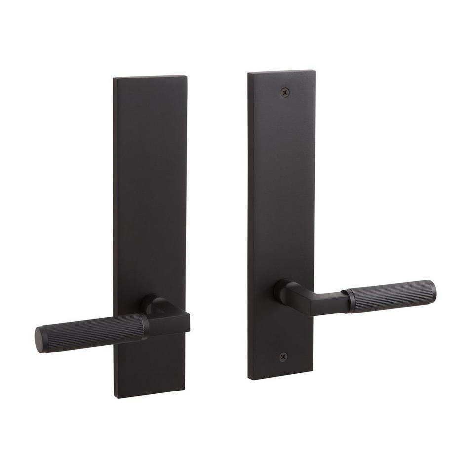 Satcher Brass Dummy Entrance Door Set - Lever Handle - Left Hand - No Backset - Satin Black, , large image number 0
