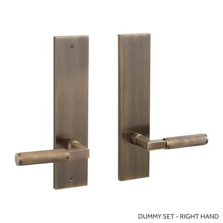 Satcher Solid Brass Dummy Entrance Set with Knurled Lever Handle
