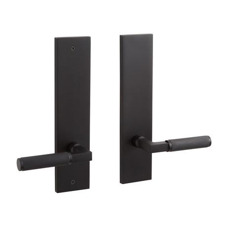 Satcher Solid Brass Dummy Entrance Set with Knurled Lever Handle