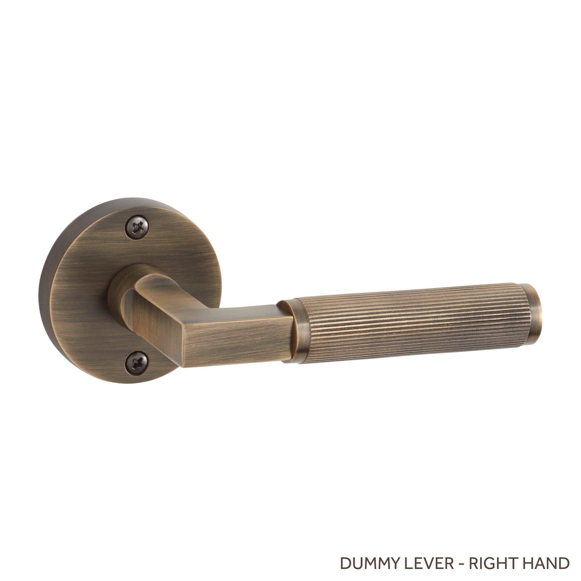 Tolland Solid Brass Dummy Door Knob Plate with Lever Handle