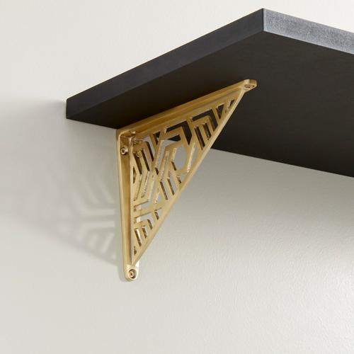 Hendrox Solid Brass Shelf Bracket in Satin Brass