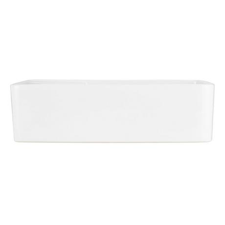 Hibiscus Square Fireclay Vessel Sink - Single Hole - White