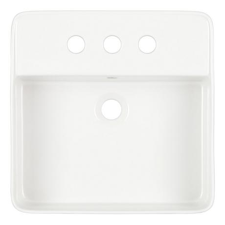 Hibiscus Square Fireclay Vessel Sink - 8