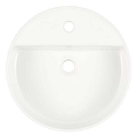 Hibiscus Round Fireclay Vessel Sink - Single-Hole - White