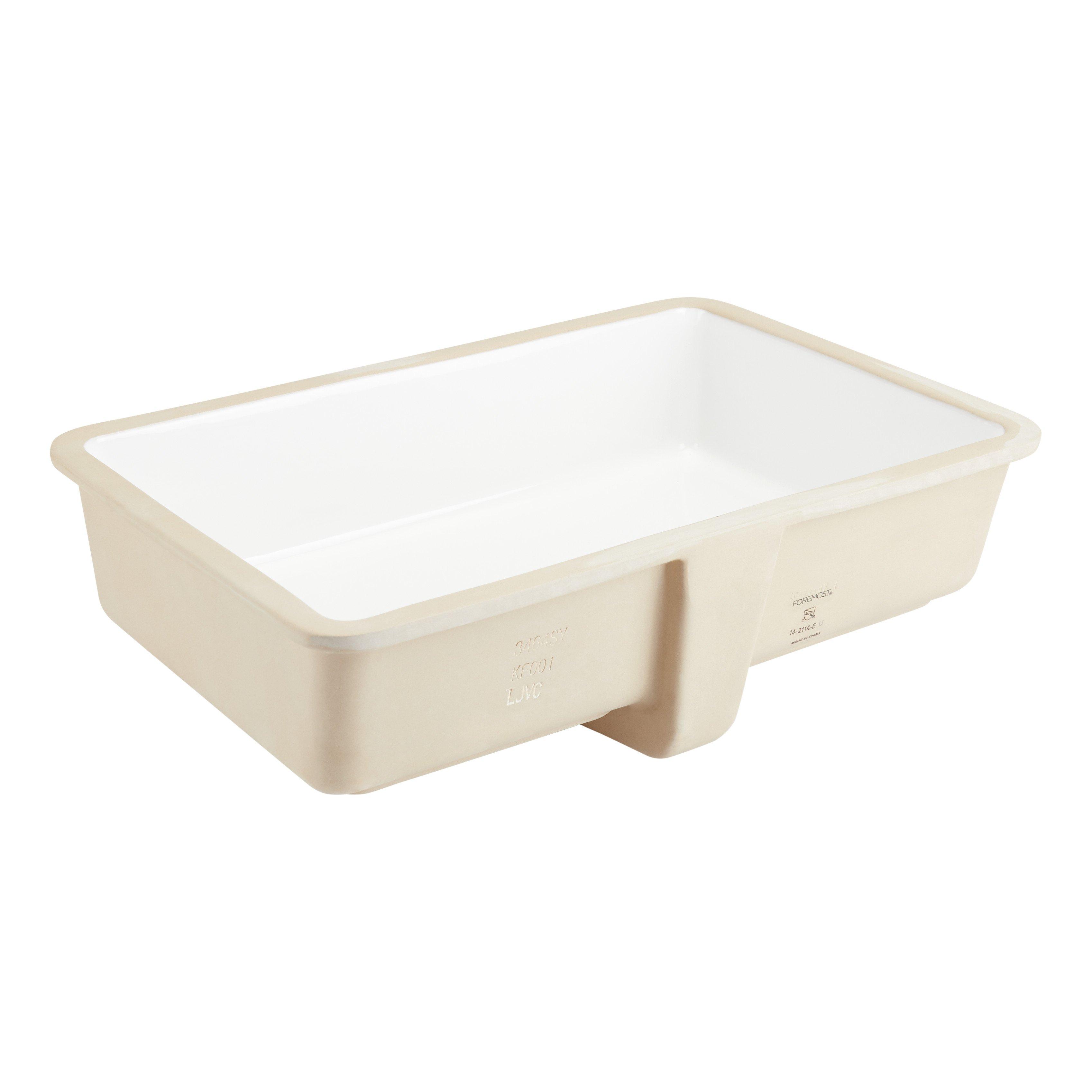 Destin White Square Porcelain Undermount Bathroom Sink