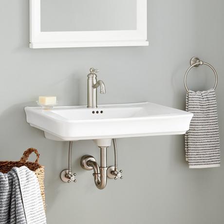 Traditional Porcelain Wall-Mount Sink