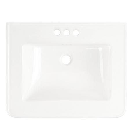 Traditional Porcelain Semi-Recessed Sink