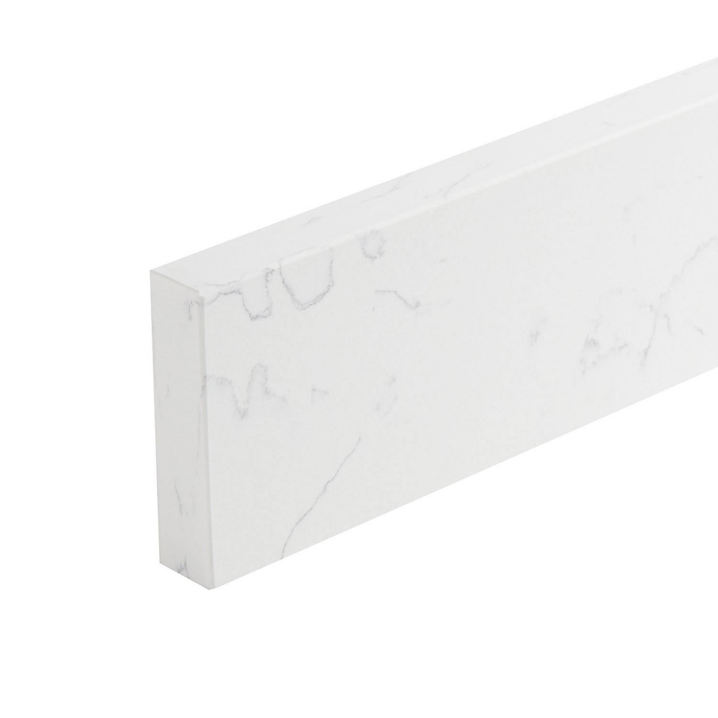 73 3cm Quartz Vanity Backsplash Feathered White
