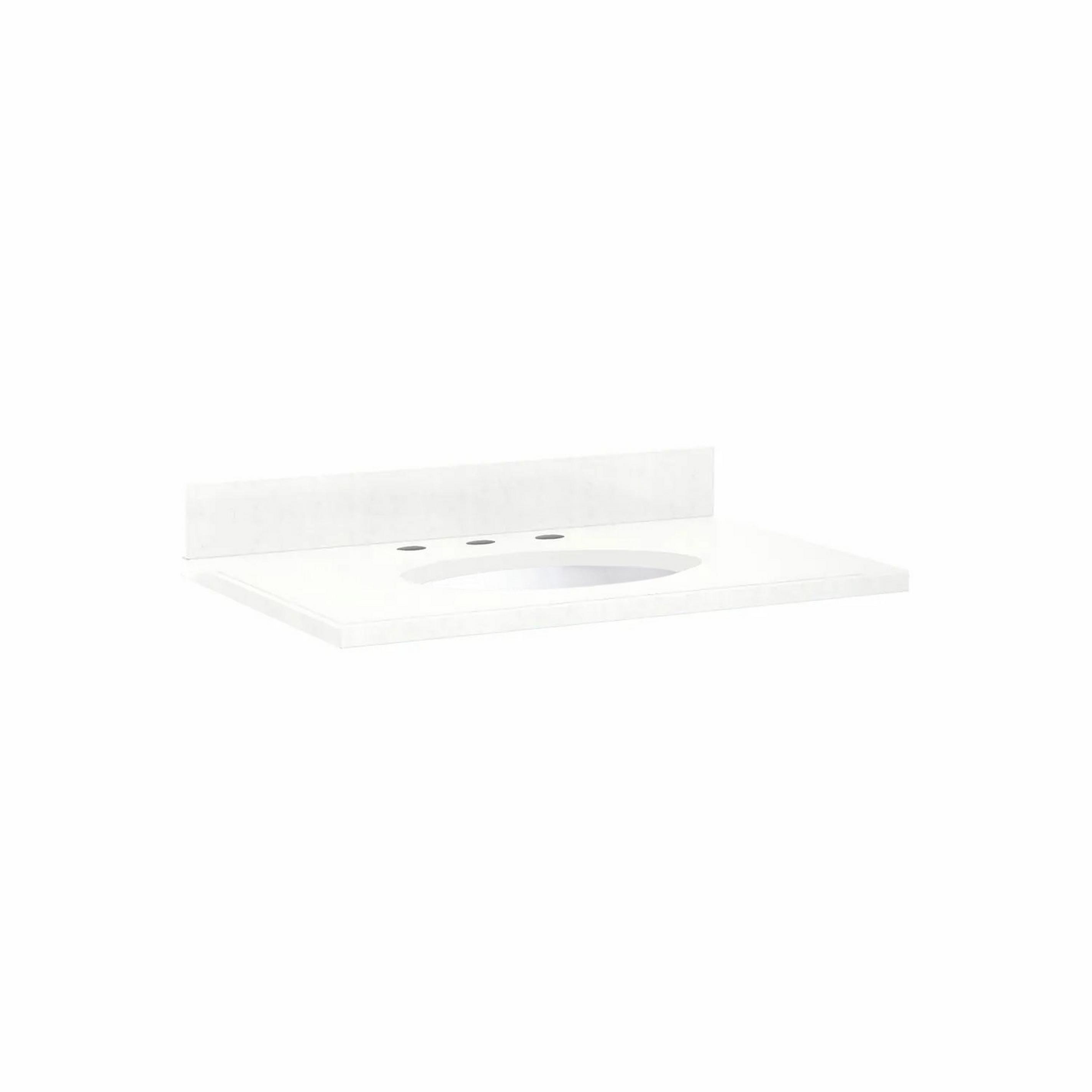 31" x 22" 3cm Quartz Vanity Top for Undermount Sink 8" Faucet Holes
