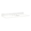 49" x 22" 3cm Quartz Vanity Top for Undermount Sink - 8" Faucet Holes - Feathered White - White Sink, , large image number 0