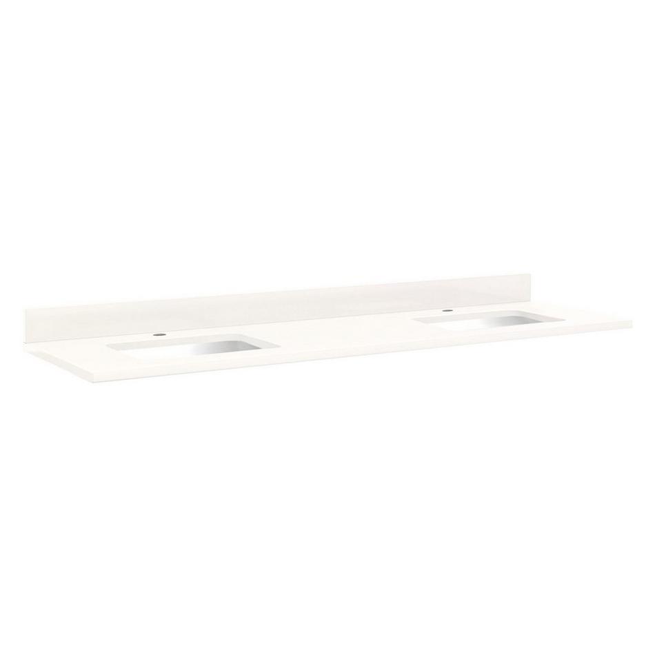 73" x 22" 3cm Quartz Vanity Top for Rect Sinks - Single Hole - 42" Centers -  Arctic White - Sink, , large image number 0