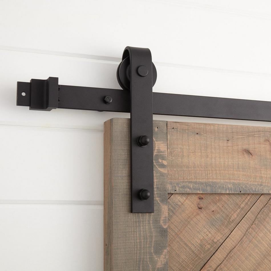 60" Hal Barn Door Hardware Kit - Black, , large image number 0