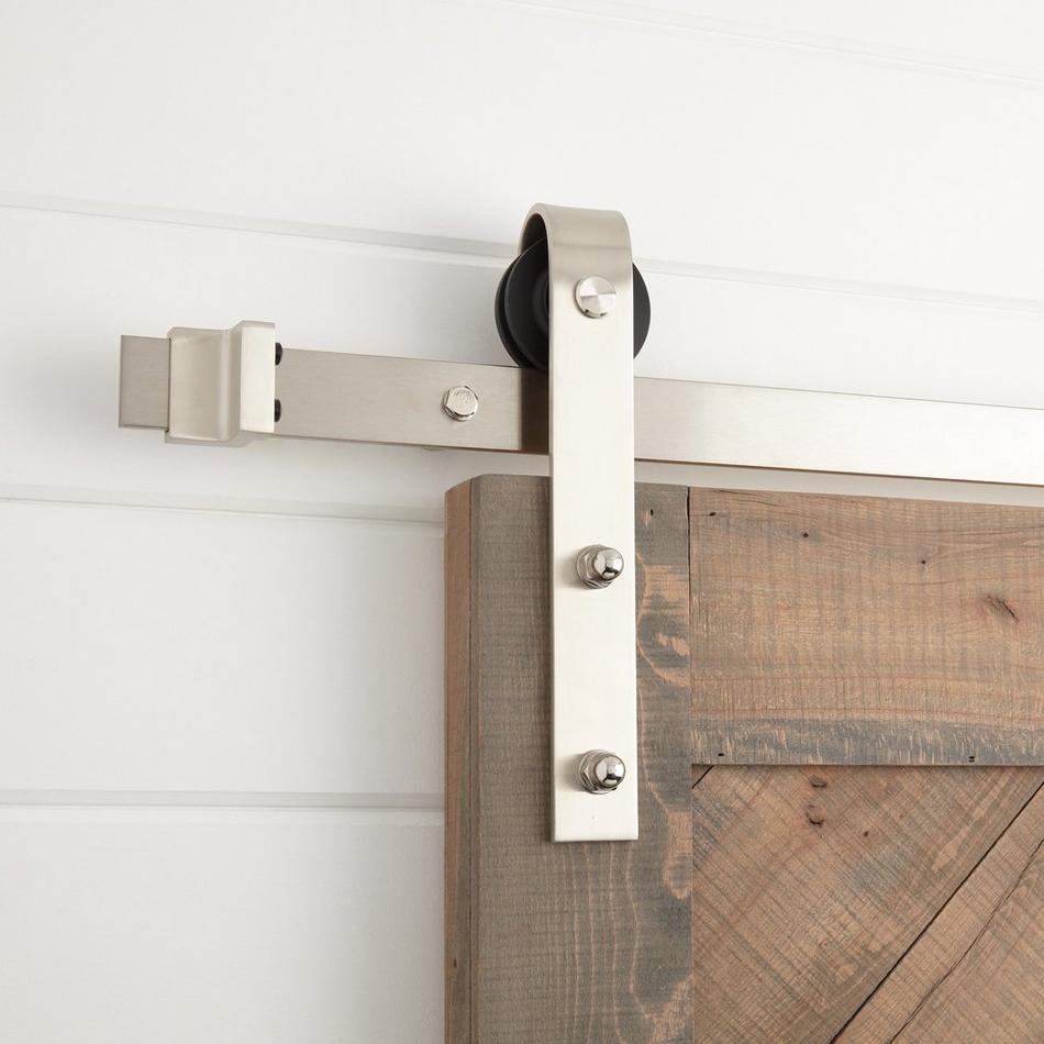 120" Hal Barn Door Hardware Kit - Brushed Nickel, , large image number 0