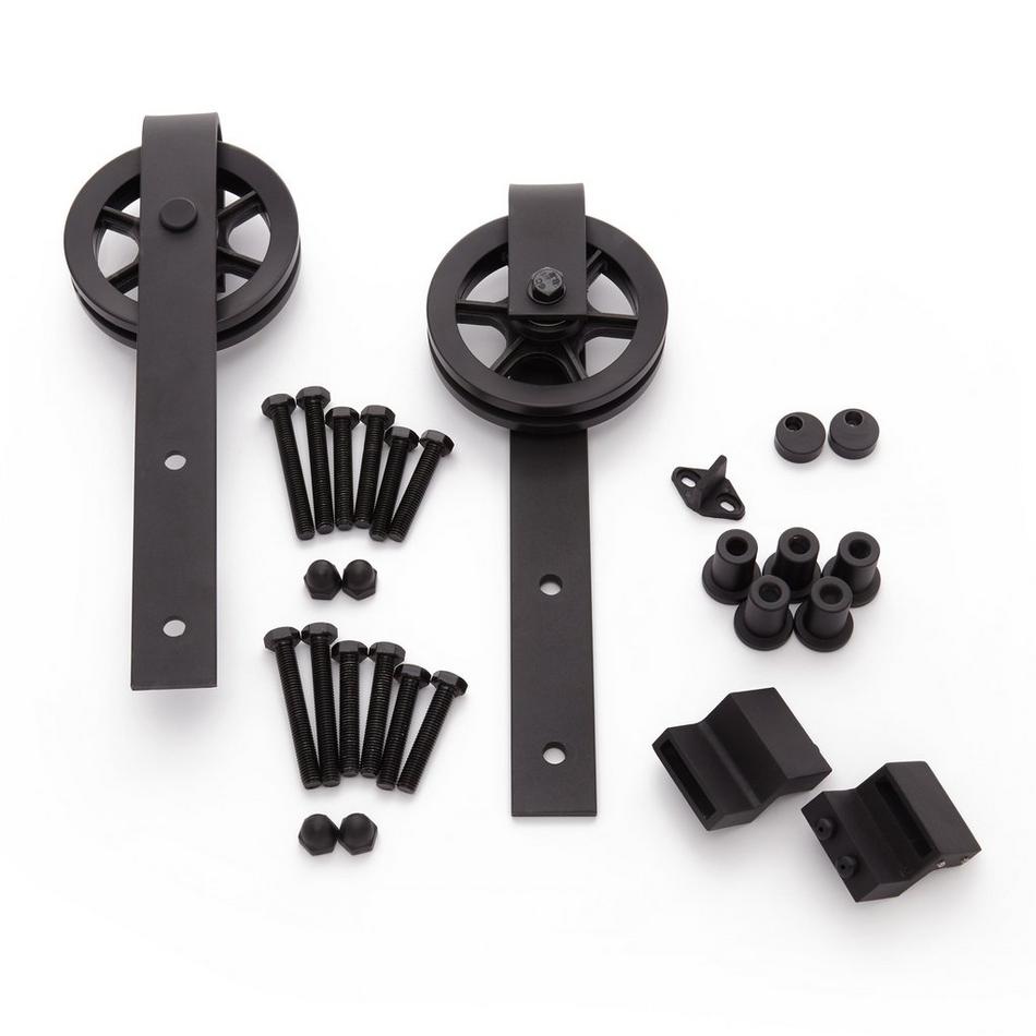 120" Ando Barn Door Hardware Kit with Soft Close - Black, , large image number 1