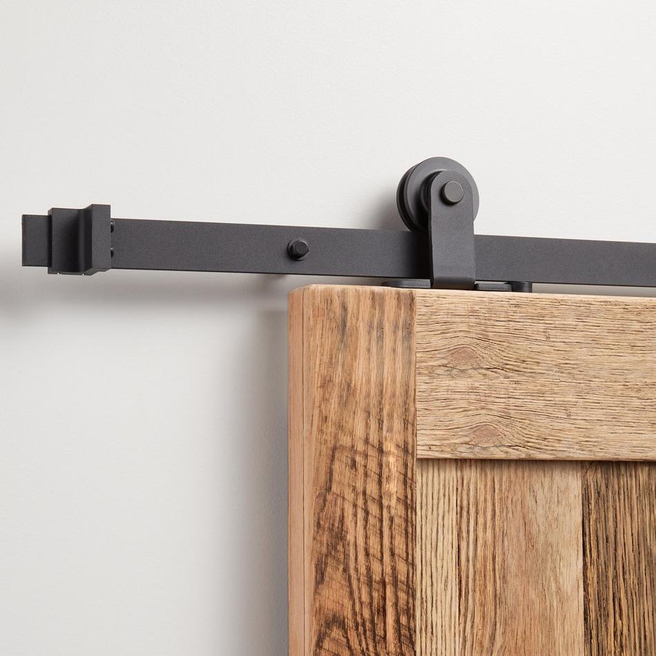 120" Bowden Top-Mount Barn Door Hardware Kit with Soft Close - Black, , large image number 0