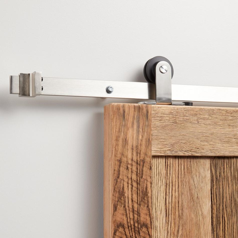 Top Mount 60 in. Stainless-Steel Barn Style Sliding Door Track and Hardware Set Top Mount 60 in. Stainless-Steel Barn Style Sliding Door Track and Hardware Set