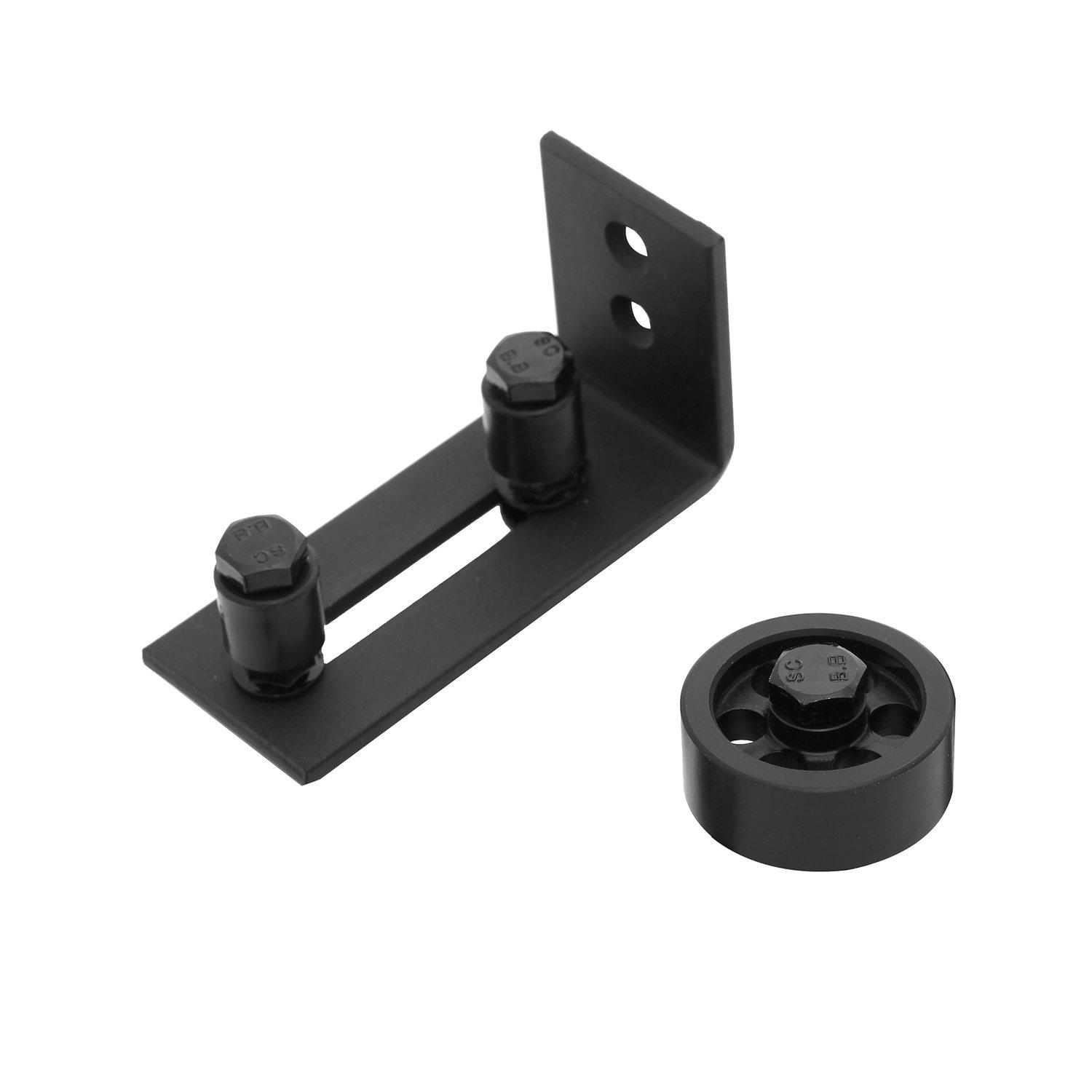 Adjustable Floor-Mount Barn Door Guide - Black | Signature Hardware