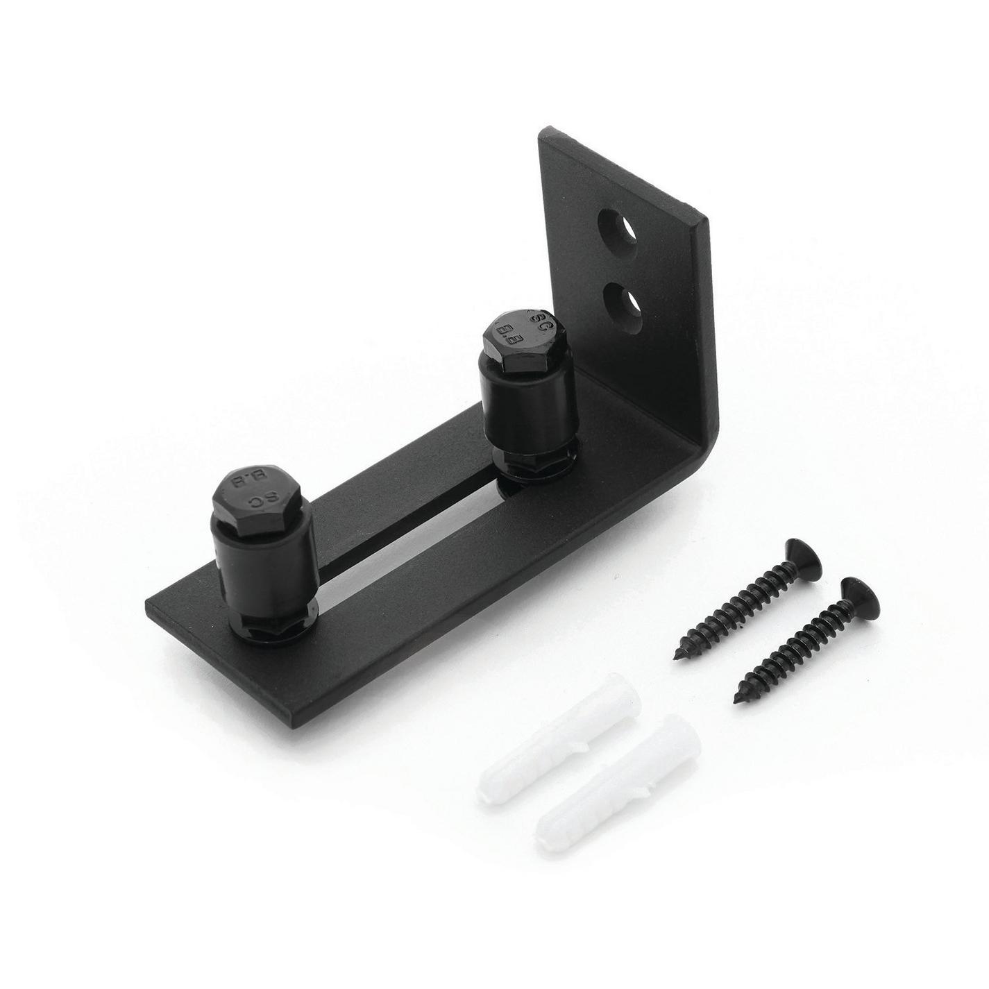 Adjustable FloorMount Barn Door Guide Black Signature Hardware