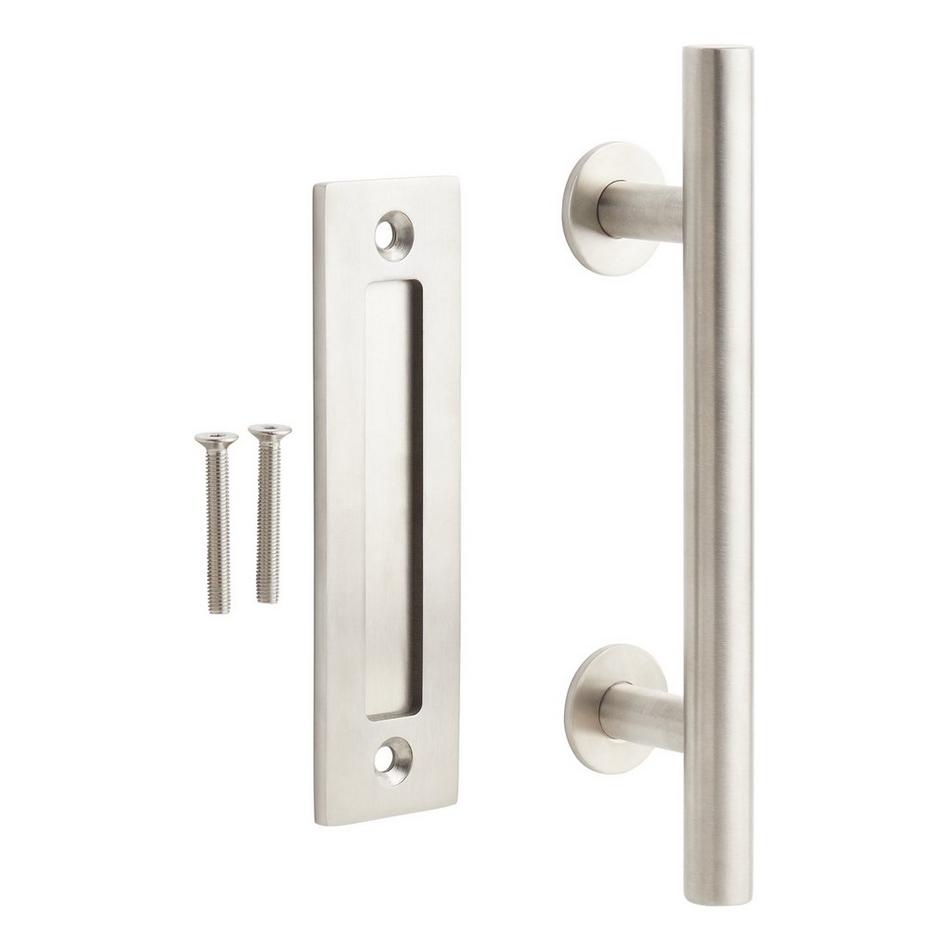 Adleigh Sliding Barn Door Handle and Pull Set - Stainless Steel, , large image number 2