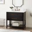 36" Robertson Console Vanity - Black - Arctic White 8" Holes - Undermount Sink, , large image number 0