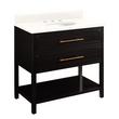 36" Robertson Console Vanity - Black - Arctic White 8" Holes - Undermount Sink, , large image number 1