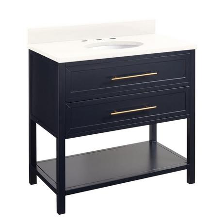 36" Robertson Mahogany Console Vanity for Undermount Sink - Midnight Navy Blue