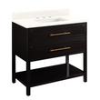 36" Robertson Console Vanity - Black - Arctic White 8" Holes - RUM Sink, , large image number 1