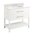 36" Robertson Vanity Cabinet - Bright White - Carrara 8" Holes - RUM Sink, , large image number 0