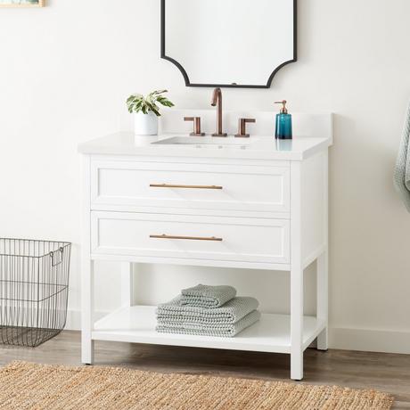 36" Robertson Console Vanity for Rectangular Undermount Sink - Bright White