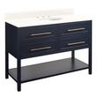 48" Robertson Mahogany Console Vanity - Midnight Navy - Arctic White 8" Holes - UM Sink, , large image number 1