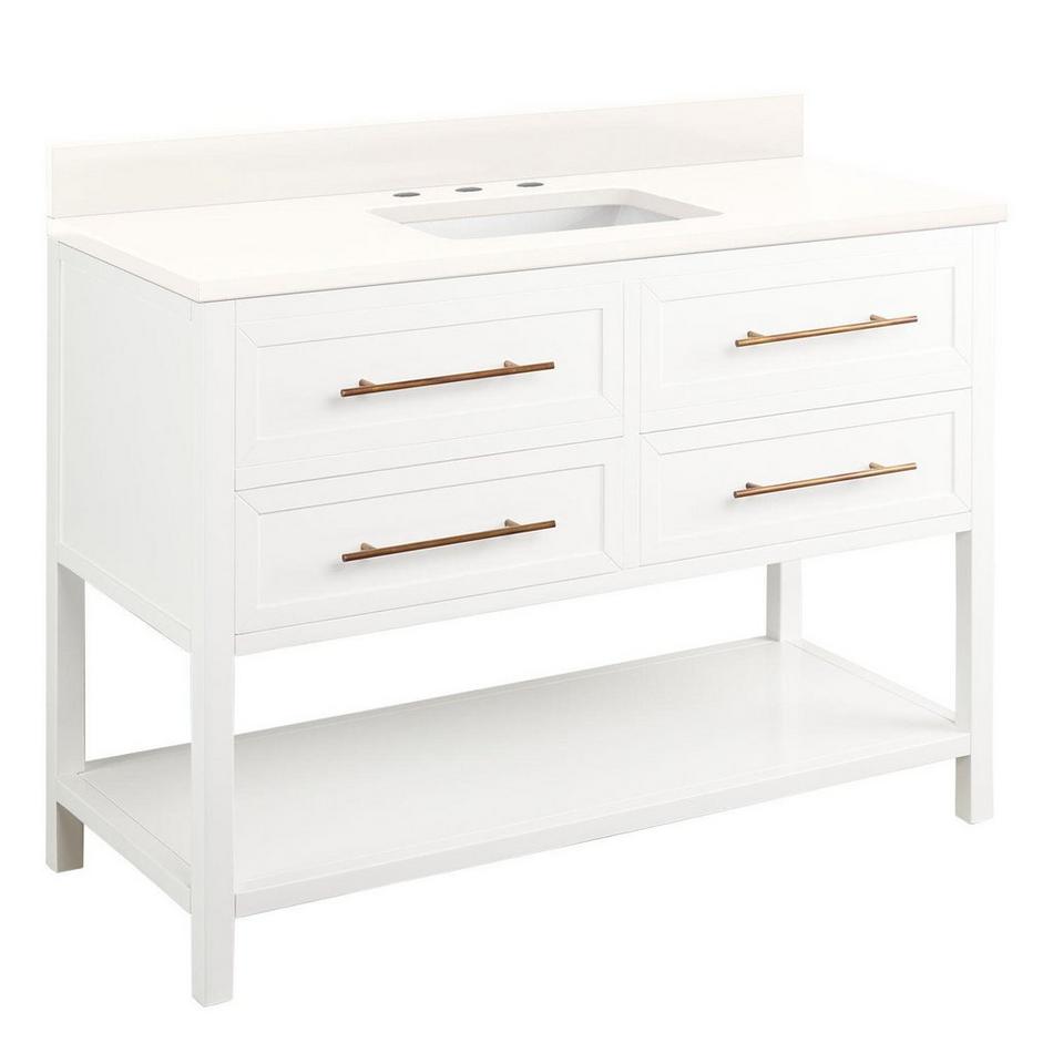 48" Robertson Vanity Cabinet - Bright White - Arctic White 1 Hole - RUM Sink, , large image number 0