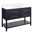 48" Robertson Mahogany Console Vanity - Midnight Navy Blue - Arctic White 8" Holes - RUM Sink, , large image number 1