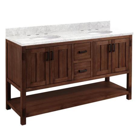 60" Morris Console Double Vanity for Undermount Sinks