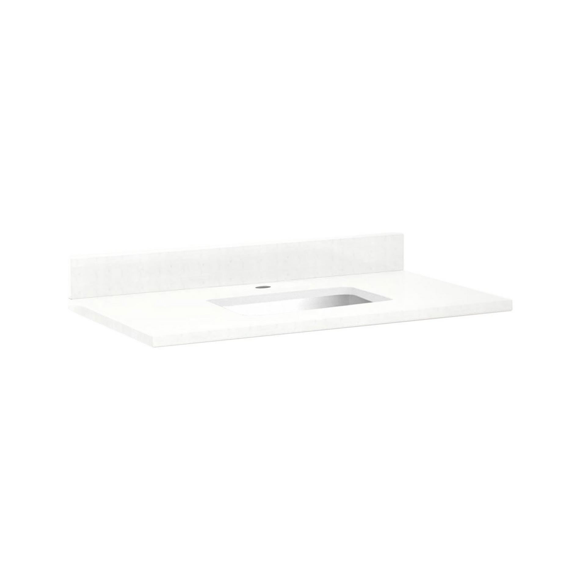 37" x 22" 3cm Quartz Vanity Top for Rectangular Undermount Sink