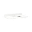 37" x 22" 3cm Quartz Vanity Top for Rectangular Undermount Sink - Feathered White - White Sink, , large image number 0