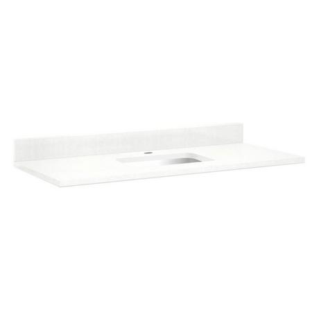 49" x 22" 3cm Quartz Vanity Top for Rectangular Undermount Sink - Feathered White - White Sink