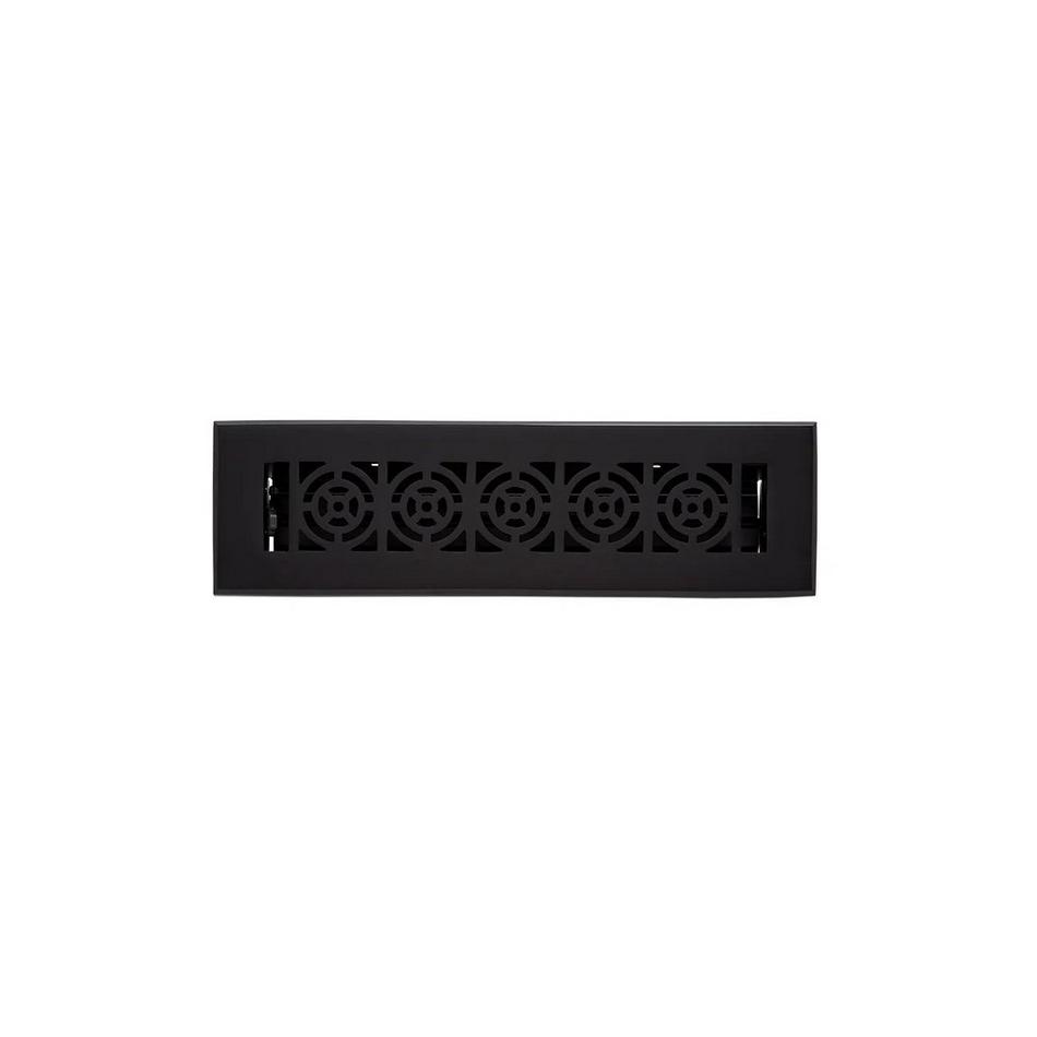 Burrel Brass Floor Register - Matte Black - 2-1/4" x 10" (4" x 11-3/4" Overall), , large image number 0