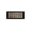 Burrel Two-Tone Brass Floor Register Matte Black/Antique Brass 4" x 12" (5-5/8" x 13-1/2" Overall), , large image number 0