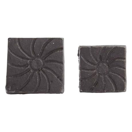 Hand-Forged Iron Square Pinwheel Clavos - Set of 6