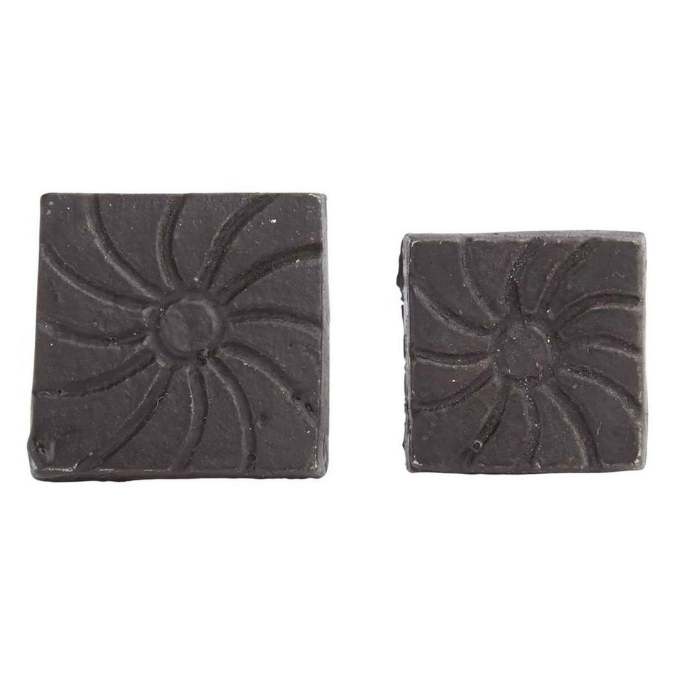 Hand-Forged Iron Square Pinwheel Clavos - Set of 6 - Large - Natural Black, , large image number 1