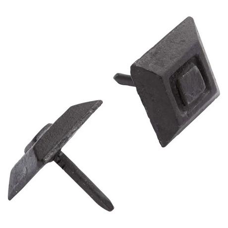 Hand-Forged Iron Square Plateau Clavos - Set of 6
